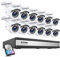 ZOSI 1080P HD Aussen Überwachungssystem, 16CH DVR mit 12x 2MP Sicherheitskamera 2TB Festplatte, Bewegungserkennung, intelligente Alarme, IP66 Wasserdicht, Weiß