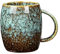 400ml Großer Keramik-Kaffeebecher mit Henkel, Neuheit Vintage Tee Tasse Latte Tassen Tassen für Büro und Haus, einzigartiges Geschenk für Männer Frauen,grün