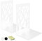 DARUITE Serre Livre, Cale Livre Presse Livre Serre Livres Original en Métal Accessoires Bureau Rangement Livre, pour la Maison, Bureau, l'école, Bibliothèque (1 Paires,90 x 120x 165 mm,Blanc)