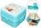 HOVUK Fiambrera Frozen con 3 compartimentos de 14 cm, contenedor de alimentos para microondas y lavavajillas, seguro, a prueba de fugas para niños y niñas de 3 años