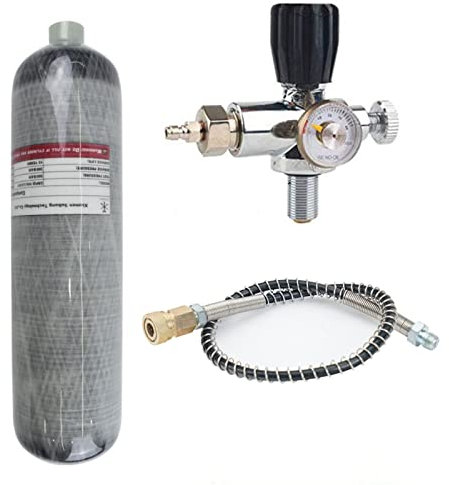 TUXING 4500psi Carbon Fiber Air Tank 3L,Paintball Fill Station with Valve Regulator Gauge for PCP Air Rifles Diving Scuba