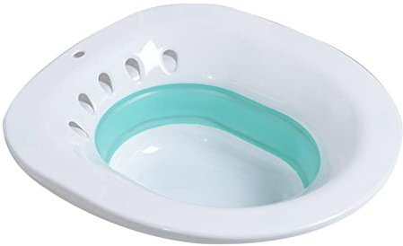 Jiakalamo Sitzbadewanne, Sitzbad für Hämorrhoiden, zusammenklappbare Toilettensitz-Badewanne für Toilettensitz, Sitzbadewanne, Waschbecken Badewanne Einweichen für schwangere Frauen, Pflegebecken,
