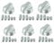 6x Oven Cooker Hob Control Silver Knob Switch + 5 Adaptor Kit For Diplomat