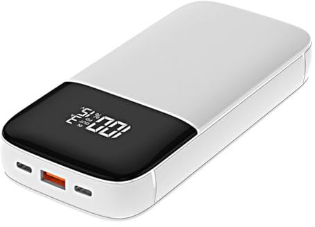 RIDAEX Pd65W High Power Schnellladung 20000 Mah Laptop-Powerbank mit großer Kapazität Tragbare Multi-Port-Powerbank,White