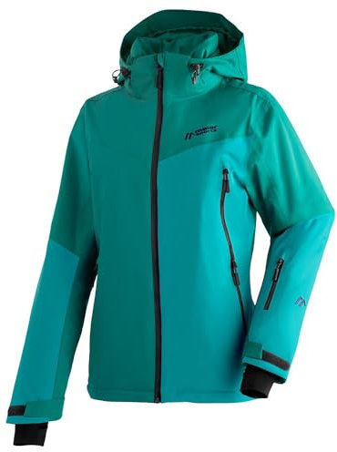 Maier Sports Nuria, Warme Damen Skijacke, Wasserdichte Winterjacke mit 2-Wege-Stretch, mTEX Wetterschutz und mTHERM für hohen Wärmerückhalt, PFC-frei, Grün, 48