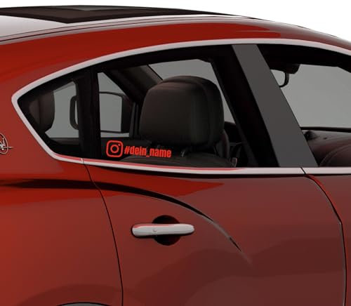 Instagram Namen Aufkleber mit Wunschtext - Werbung Tuning Sticker User Name fürs Auto KFZ