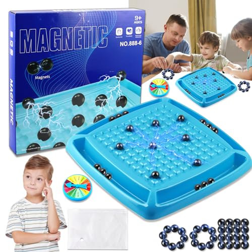 2024 Magnetisches Schachspiel,Magnetic Chess Game,Tisch-Magnetspiel,Magnetschach mit Strafscheibe, Tragbares Reisen Strategie Brettspiel Schach Magnetisch Set für Familientreffen Camping
