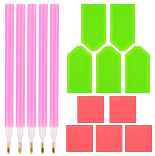 Ouligay 15pcs Diamond Art Tools, DIY 5D Diamond Art Trays, Drill Pen Grip and Accessories for DIY Rhinestone Painting