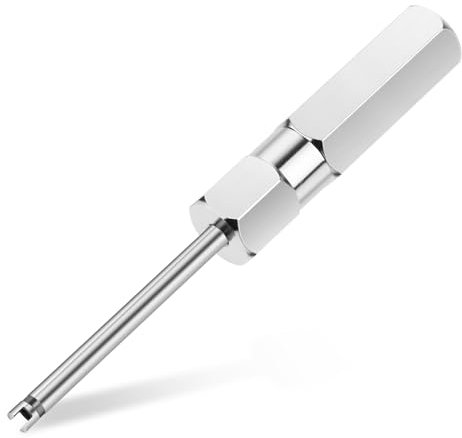 Jeffdad Ventilausdreher, Metall Ventileinzieher Autoventil Schlüssel Einzelkopf Ventilkern Entferner Ventileinsatzentferner Reifenventilentferner für Auto Fahrrad Reifenventil Reparaturwerkzeug