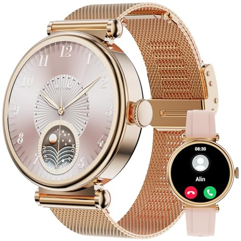 IFMDA Smartwatch Damen - 1.27 HD Touchscreen Fitnessuhr Damen mit Telefonfunktion,IP68,100+ Sportarten, Smart Watch mit Herzfrequenz/SpO2/Schlafmonitor,Schrittzähler,DIY-Zifferblatt für iOS Android