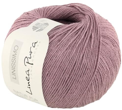 LANA GROSSA Linissimo | Leichtes, locker verzwirntes Baumwoll-Leinengarn | Handstrickgarn aus 50% Baumwolle & 50% Leinen | 50g Wolle zum Stricken & Häkeln | 187m Garn FB4