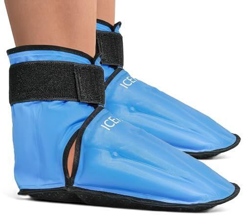 ICEHOF Boots (2 Stück) Sanfter Stoff - Kühl-Schuhe mit Gel Kältetherapie für Füße Zehen bei Chemo-Therapie Rheuma Eis-Socken Kühlsocken Kühlschuhe Chemo Kühlakku Fuß - OneSize Unisex
