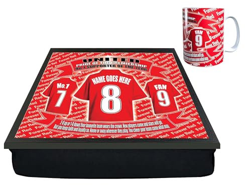 Manchester Reds Personalised Football Shirt Lap Tray And Mug Gift Set