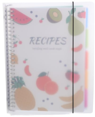 Operitacx Recetario con Anillas para Escribir Recetas, Carpeta de Recetas Familiar en Inglés, Cuaderno de Cocina en Blanco para Organizar Recetas, Planificador de Comidas y Regalo de Cocina