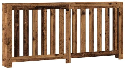 vidaXL Cache-radiateur vieux bois 175x20x82 cm bois d'ingénierie, bouchon de radiateur, cache-radiateur haut, radiateur à profil réduit