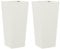 vidaXL Fioriere da Giardino 2 pz Bianche 35x35x75 cm in Acciaio, fioriera, fioriera da Patio, Vaso Fiori da Esterni, fioriera da Esterno