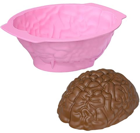 xlwen Silikonform Gehirn Puddingform, Silikon Halloween Backform Gehirn,Halloween Puddingform Gehirn,Brain Freeze,Kuchenform,Geeignet für Pudding, Mousse, Schokolade, Kuchen