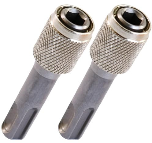 Yuiturt 2pc SDS Plus Drill Chuck Adapter Set, 6.35mm Hex Socket Drill Holder Converter, Bit Holder Adapter Set, Quick Change Conversion Tools for Hammer Drills, SDS Socket Adaptor Set