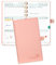 POPRUN Taschenkalender 2025 2026 Klein 16,5 x 9 cm (Aug.2025-Dez.2026) - Kalender 2025 2026 Klein Ringbuch mit Softcover - Terminplaner, Planer 1 Woche 2 Seite mit Kartenschlitz - Rosa