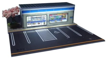 Milageto Parking à l'échelle 1:64, modèle de Diorama de Garage avec arrière-Plan éclairé, vitrine de Garage pour véhicules, A