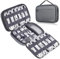 Lacdo Cord Organizer Travel, Cable Organizer Bag Case, Portable Electronics Organizer Travel Case, 6 Layer Large Capacity Charging Cords Storage Organizer for Cables, SD Card, Travel Essentials, Gray