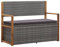 Makastle Gartenbank Garten Sitzbank PE Rattan Balkon Bank mit Sitzpolster & Stauraum, Parkbank Balkonbank Gartenmöbel Bänke, Grau 115 x 50 x 85 cm