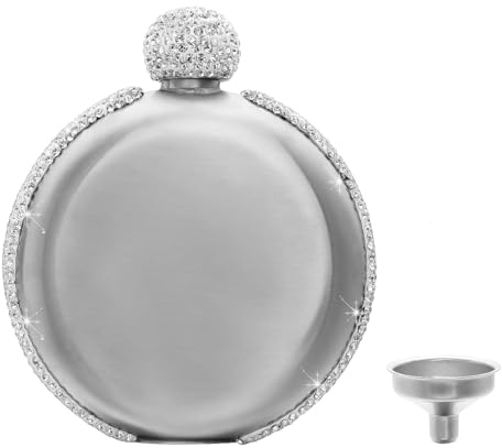 Tiardey Flachmann Diamant Flachmann Whiskyflasche mit Trichter 304 Edelstahl Flachmann Set
