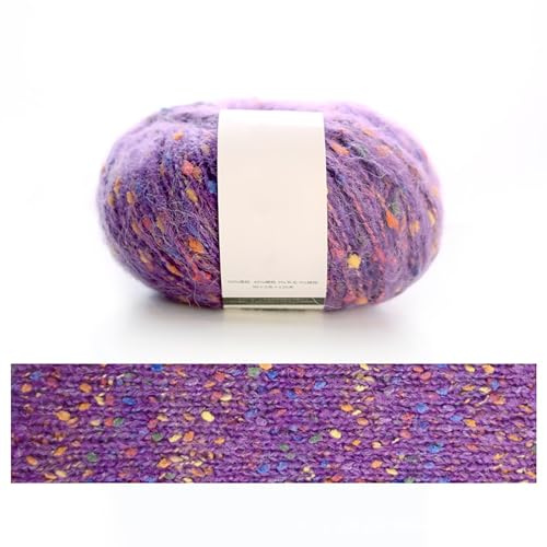 1 Stück Handstricken Regenbogen-Punkt-Wollgarn,Länge: 120m, Gewicht: 50g,Mohair Häkelgarn Bean Dicker Strickfaden DIY Puppen/Haarnadeln/Schals/Kleidung/Taschen/Decken/Kissen Usw. (P)