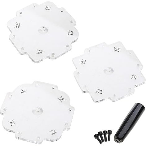 Radius Quick Jig Router Plantilla de mesa de medio filete Localizador Plantillas de enrutador adecuado para bordes de mesa