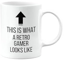 Funny Mug for Retro Gamer, Joke, Silly, Happy Birthday Gifts for Men or Women, Secret Santa, Presents for Christmas, Cup, This is What a Nerd Looks Like, mm-CA_343b_38