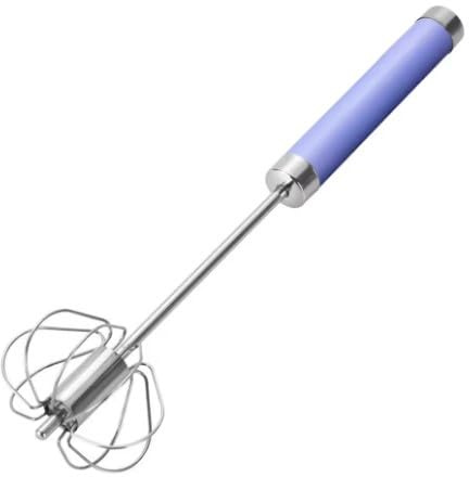 ProBytes Batteur à œufs manuel - Fouet semi-automatique en acier inoxydable avec poignée confortable - Mixeur de cuisine manuel - Mixeur, fouet (Lilas)