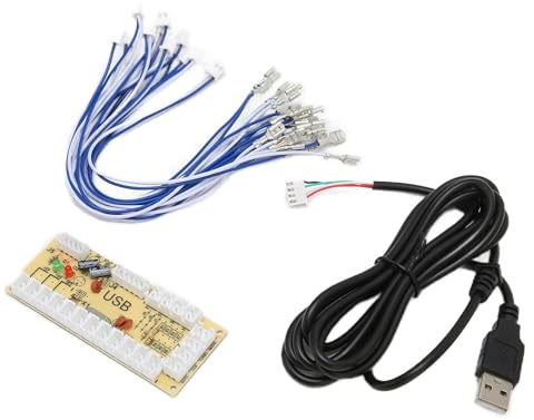 Yanmis USB Encoder Board for DIY Game Console, Supports Mame and Fight Stick, and Auto Mode, LED Flashing, Suitable for Mini, Home Professional Classic Video Game Console