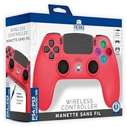 Born To Vape presente Manette Sans Fil Rouge pour PS4 Avec Prise Jack pour casque et boutons lumineux et son sticker BTV exclusif collectionnable