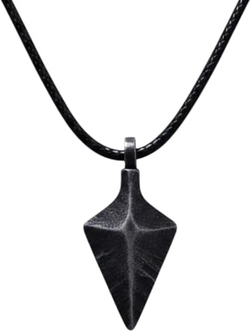 Karma NH11530919 Halskette Pfeilspitze Schwarz Herren Edelstahl Textil einstellbar Kette Herrenschmuck Männer Herrenhalskette modern Geschenk für Ihn
