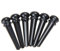 Lot de 6 chevilles de chevalet en laiton pour guitare acoustique - Cône fixe - Pièces de rechange pour guitare folk acoustique (noir)