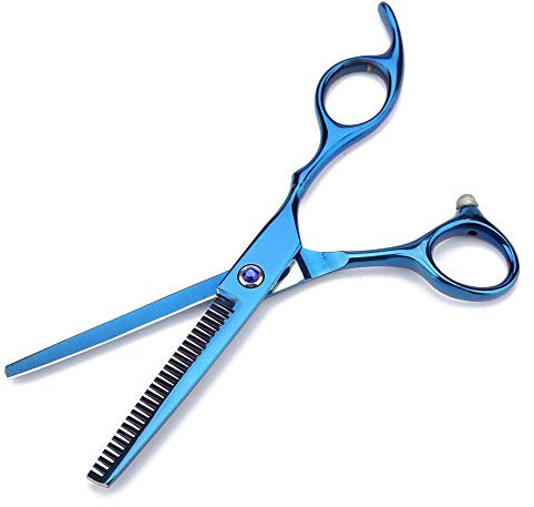 Haarschneiden, Haarschneideschere 6-Zoll-Schere Beauty & Makeup Tools, Professionelle Haustier-Hund-Haarschneideschere, die Friseur-Schere pflegt(Blue Thinning Shear)