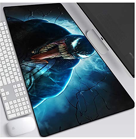 Venom Tappetino Mouse Gaming, Grande Anime Mouse Pad XXL 800x300mm Confortevole, Lavabile, 3mm Antiscivolo Tappetino per mouse Scrivania Supporto per Ufficio, Adatto per computer e PC, H