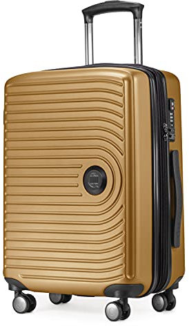 HAUPTSTADTKOFFER Mitte - Equipaje de Mano 55x40x23, TSA, 4 Ruedas, Maleta de Viaje, Rígida, con Ruedas, de Mano, de Cabina, Oro de Otoño