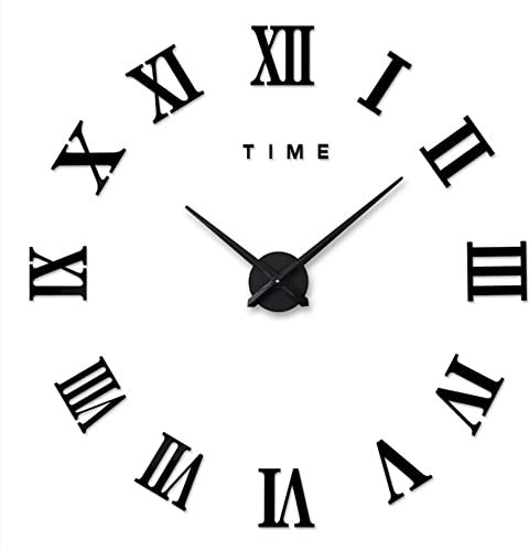 DIY 3D Wanduhren, Big Armbanduhr Aufkleber Römischen Ziffern Mute Wanduhr Abnehmbarer für Wohnzimmer, Schlafzimmer, Restaurant, Wandtattoos Dekoration