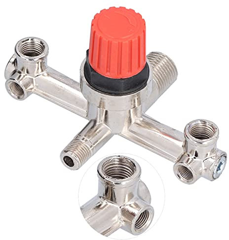 Air Compressor Switch Tube,Double Outlet Tube,Double Outlet Metal Valve Regulator Fitting Accessory with V-Shaped Ring,Air Compressor Manifold Parts Regulator
