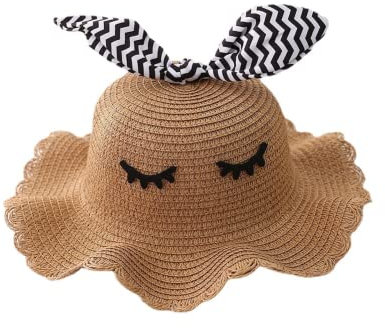 zzwllong Verano niños bebé Casual 2pcs a Conjuntos Sombrero de Paja y Bolsos Niños niña Sombreros para el Sol Gorras de Playa Plegables