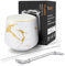 TELANKS Modernes Mate Becher 200 ml, Keramik Yerba Mate Becher, Mate Tee Tasse, Mate Cup Set Enthält Bombilla Stroh aus Edelstahl und Reinigungsbürsten (Weiß)