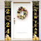 Neujahr Party Dekorationen,Silvester Deko 2025,Happy New Year 2025 Schwarzes Gold Banner,Neujahr Veranda Zeichen Hängen Banner für New Year Decoration,Silvesterpartydeko