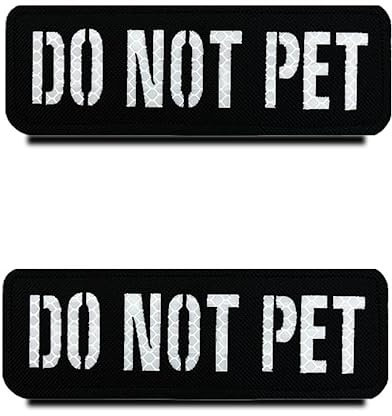 2 Stück Reflektierendes Hunde-Patch Abnehmbare Infrarot IR Reflektiv Patches für Haustiere Diensthund Nicht Anfassen Welpenweste-Geschirr-Befestigung für mittelgroße Groß Hunde-15.2x5 cm