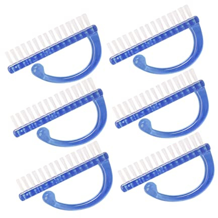 Beatifufu 6pcs Fingernail Dust Cleaning Brushes Large Size Blue Manicure Nail Art Tools for Household and Salon Use