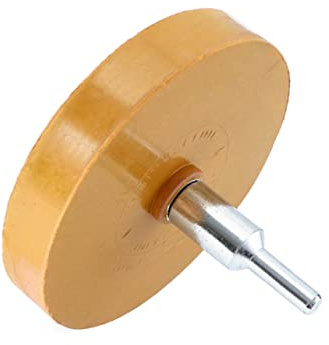 Gummischleifscheibe 88mm 100mm Schnellschliff zum Entfernen | Gelb, Gummi für Bohrmaschine, Polierscheibe für Motorrad und Wohnmobil