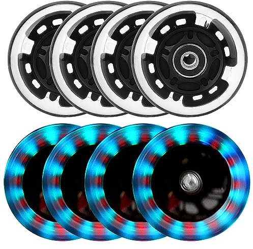 8 Pack Leuchtende Inline Skate Rollen - 64mm 72mm 76mm 80mm led Inliner Skate Räder mit kugellager ABEC-9 - Led Inline Skate Rollen | 82a 85a Inline Skate Räder Wheels für K2 Hudora Gonex Apollo