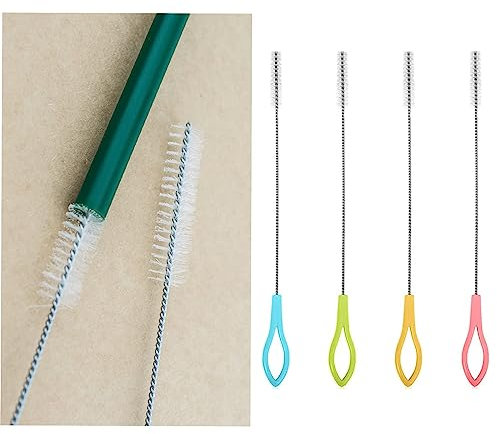 Water Bottle Straw Cleaning Brush, 4 PCS Drinking Straw Brushes for Cleaning Long Thin Cleaning Brush Glasses Straw Cleaner Brush Set for Water Cups, Test Tubes