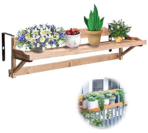 MMleYN Hängetisch Balkon Geländer,Balkonhängetisch, Balkontisch Zum Einhängen,Balkontisch Wetterfest,Hängetisch Gartentisch (Color : Orange, Size : 120x28x23cm/47x11x9in)