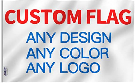 Anley Reißfeste, doppelseitige, individuelle Flagge 5 x 8 Fuß für den Außenbereich - lebendige Farben, Leinwandkopf und knitterfrei - individuelle Flaggen-Banner mit Hülle 5 x 8 Fuß